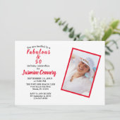 Fabulous 50 Birthday Celebration Kaart (Staand voorkant)