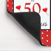 Fabulous 50 Birthday Custom Name Photo 50th W Red Muismat (Hoek)