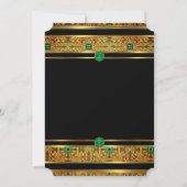 Fabulous 50 Birthday Emerald Green Gem Gold Kaart (Achterkant)