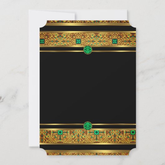 Fabulous 50 Birthday Emerald Green Gem Gold Kaart (Achterkant)