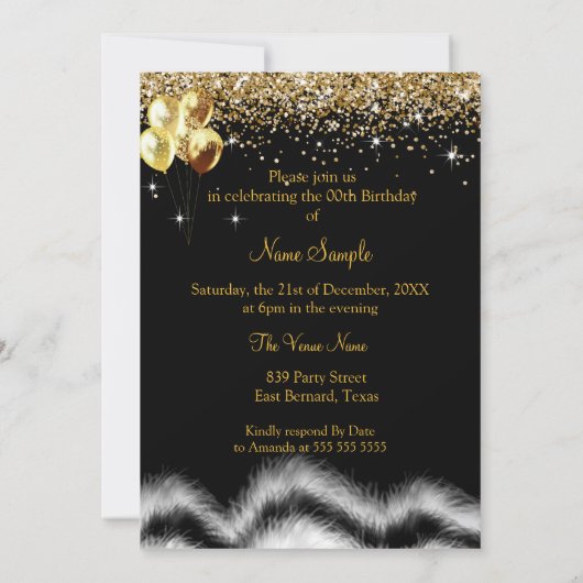 Fabulous 50 Birthday Masquerade Party Kaart (Achterkant)