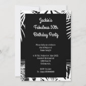 Fabulous 50 Birthday Party Deco Lady Black White Kaart (Achterkant)