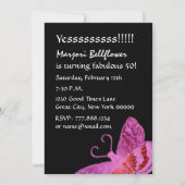 Fabulous 50 Birthday Party Pink Butterfly Kaart (Achterkant)