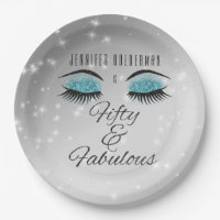 Fabulous 50 Black Aqua Glam Eyes Paper-Borden