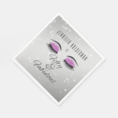 Fabulous 50 Black Hot Pink Glam Eyes Lunch Napkins Servet (Hoek)