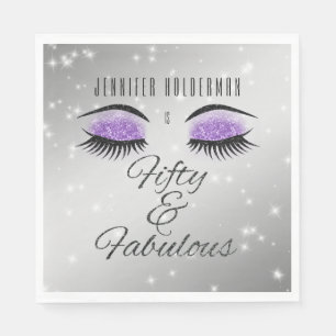 Fabulous 50 Black Paars Glam Eyes Napkins Servet
