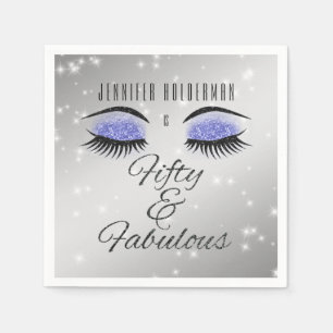 Fabulous 50 Black Periwinkle Glam Eyes Napkins Servet
