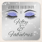 Fabulous 50 Black Periwinkle Glam Eyes Onderzetter (Voorkant)