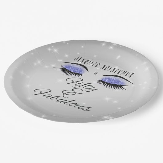 Fabulous 50 Black Periwinkle Glam Eyes Paper Bord (Gekanteld)