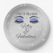 Fabulous 50 Black Periwinkle Glam Eyes Paper Bord (Voorkant)