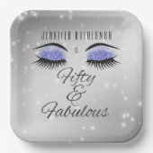 Fabulous 50 Black Periwinkle Glam Eyes Paper Bord (Voorkant)