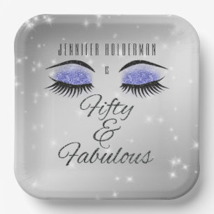 Fabulous 50 Black Periwinkle Glam Eyes Paper Bord