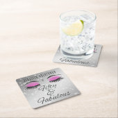 Fabulous 50 Black Pink Glam Eyes Paper Onderzetter (Insitu)