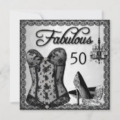 Fabulous 50 Black Silver Corset op hoge hoogte Kaart (Voorkant)