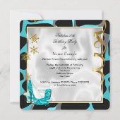 Fabulous 50 Blauwgroen Black White Wild Birthday P Kaart (Achterkant)