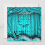 Fabulous 50 Blauwgroen blauw, hoogstaande veren, z Kaart (Achterkant)