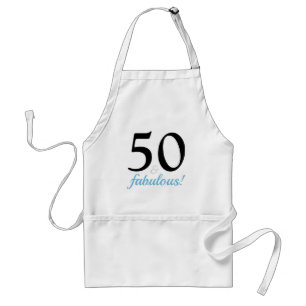 Fabulous 50 Blue 50th Birthday Party Standaard Schort