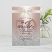 Fabulous 50 Blush Roos Gold & Silver Birthday Kaart (Staand voorkant)