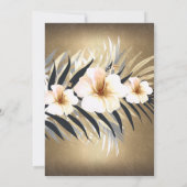 Fabulous 50 Brown Beige Silver Hibiscus party Kaart (Achterkant)