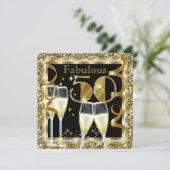 Fabulous 50 Champagne White Gold Birthday Party Kaart (Staand voorkant)