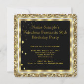 Fabulous 50 Champagne White Gold Birthday Party Kaart (Achterkant)