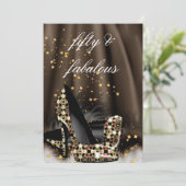 Fabulous 50 Chocolate Brown Gold Heels, zaterdag Kaart (Staand voorkant)