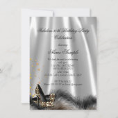 Fabulous 50 Chocolate Gold Silver Heels Birthday Kaart (Achterkant)