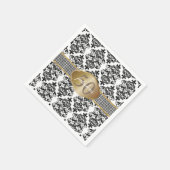 Fabulous 50 Classic Damask Silver Glitter Belt Servetten (Hoek)