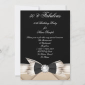 Fabulous 50 Coffee Beige Black Birthday Party Kaart (Achterkant)