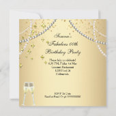 Fabulous 50 Cream Gold Heels Champagne Birthday Kaart (Achterkant)