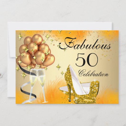 Fabulous 50 Cream Gold Yellow High Heels, zaterdag Kaart (Voorkant)