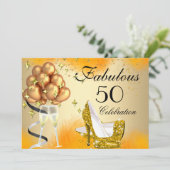 Fabulous 50 Cream Gold Yellow High Heels, zaterdag Kaart (Staand voorkant)
