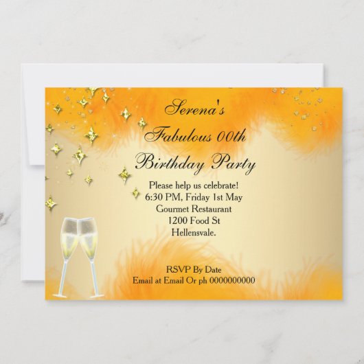 Fabulous 50 Cream Gold Yellow High Heels, zaterdag Kaart (Achterkant)