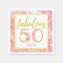Fabulous 50 Delicate Roze Gouden Glitter Floral