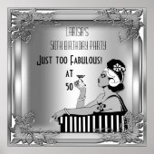Fabulous 50 Diva Art Deco Birthday Banner Poster (Voorkant)