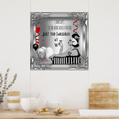 Fabulous 50 Diva Art Deco Birthday Banner Red Poster (Keuken)
