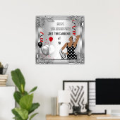 Fabulous 50 Diva Art Deco Birthday Banner Red Poster (Thuiskantoor)