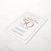 Fabulous 50 Elegant 50th Birthday Folie Invitation Uitnodiging (Gedraaid)