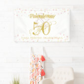 Fabulous & 50 Elegant Birthday Gold Pink Confetti Spandoek (Insitu)