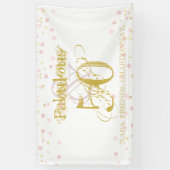 Fabulous & 50 Elegant Birthday Gold Pink Confetti Spandoek (Verticaal)