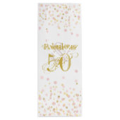 Fabulous & 50 Elegant Birthday Gold Pink Confetti Wijn Cadeautas (Achterkant)