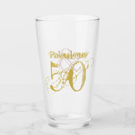 Fabulous & 50 Elegant Confetti Pink Gold Birthday Glas