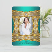 Fabulous 50 Elegant Diamond Gem Gold Jade Foto Kaart (Staand voorkant)