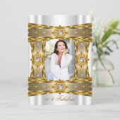 Fabulous 50 Elegant Diamond Gem Gold White Foto Kaart (Staand voorkant)
