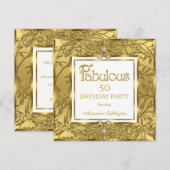 Fabulous 50 Elegant Elite Gold-feest Kaart (Voorkant / Achterkant)