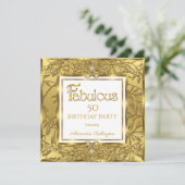 Fabulous 50 Elegant Elite Gold-feest Kaart (Staand voorkant)