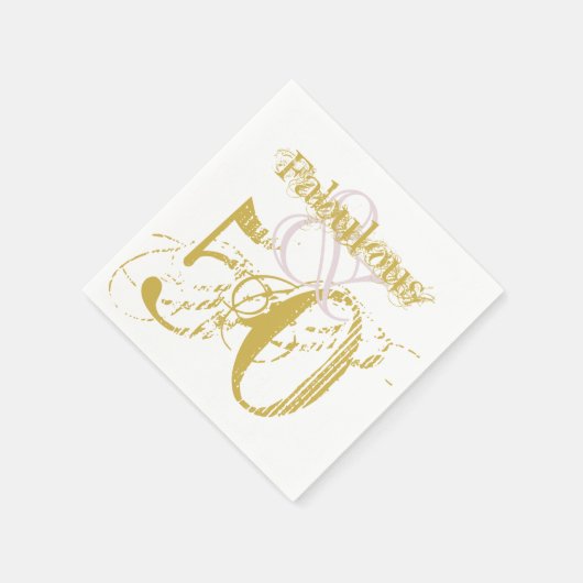 Fabulous & 50 Elegant Goud Roze Verjaardag Haar Servet (Hoek)