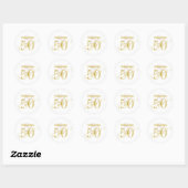 Fabulous & 50 Elegant Goud Roze Verjaardagspapier  Ronde Sticker (Vel)