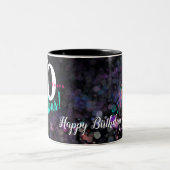 Fabulous 50, elegant mousserend roze, blauwgroen,  tweekleurige koffiemok (Center)