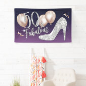 Fabulous 50 Elegant Paars Girl 50e verjaardag Spandoek (Insitu)